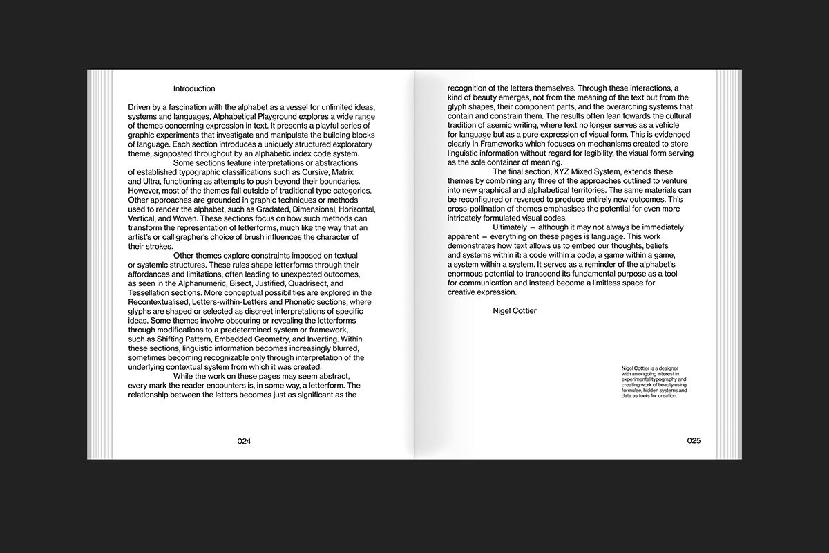 Nigel Cottier type design experimental alphabet from Alphabetical Playground