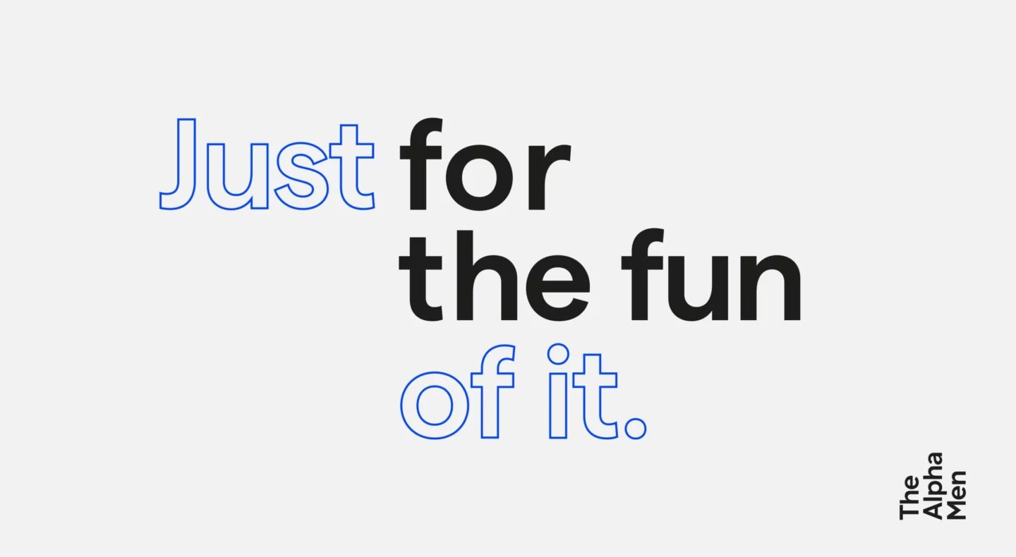 The Alpha Men brand identity typography system