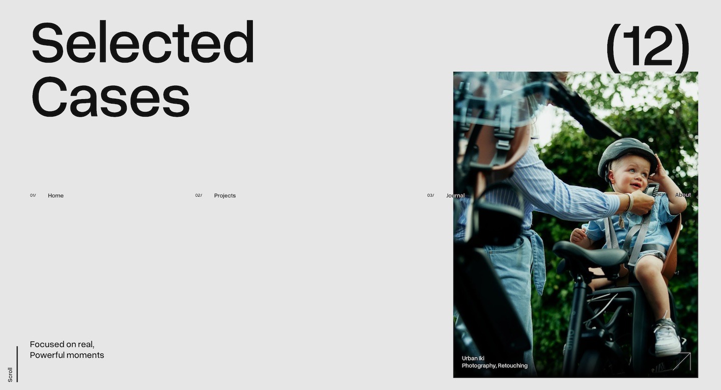 Design reference for WebGL portfolio Swiss editorial layout
