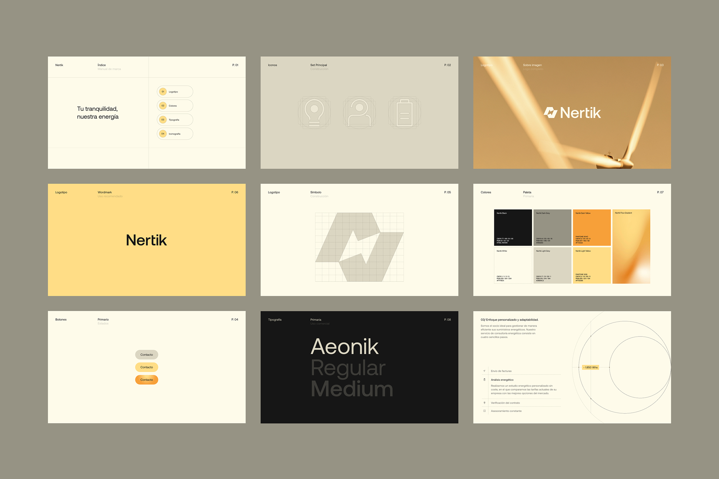 Nertik brand guidelines — energy branding visual system documentation