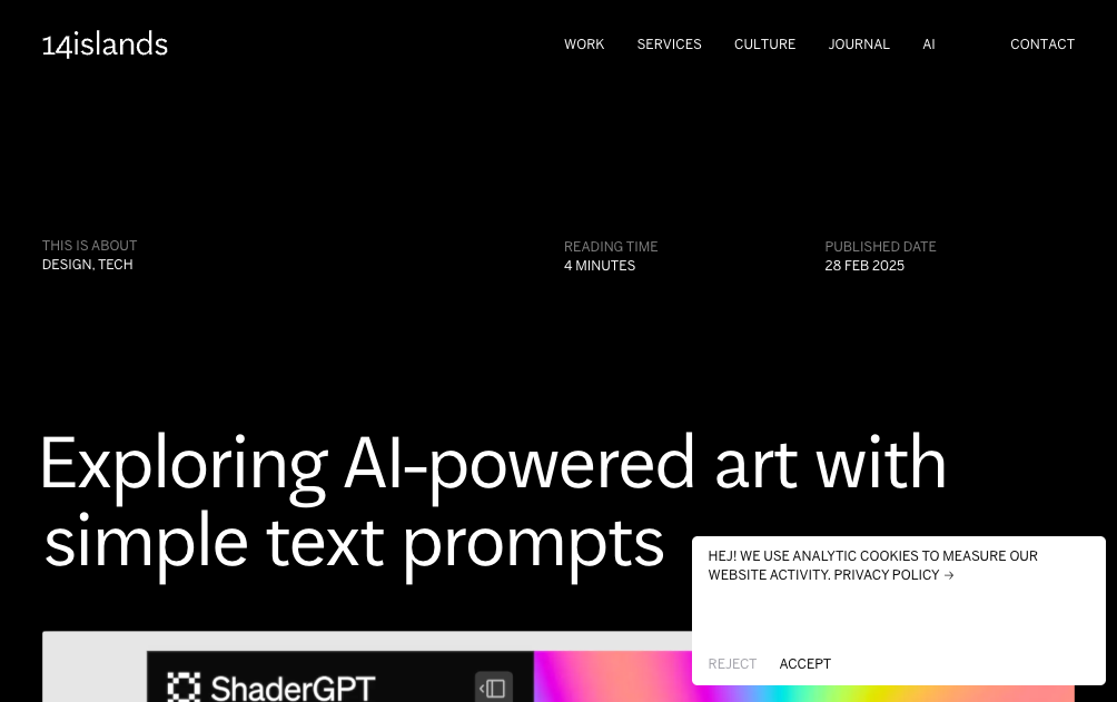 ShaderGPT AI shader generator 14islands journal article