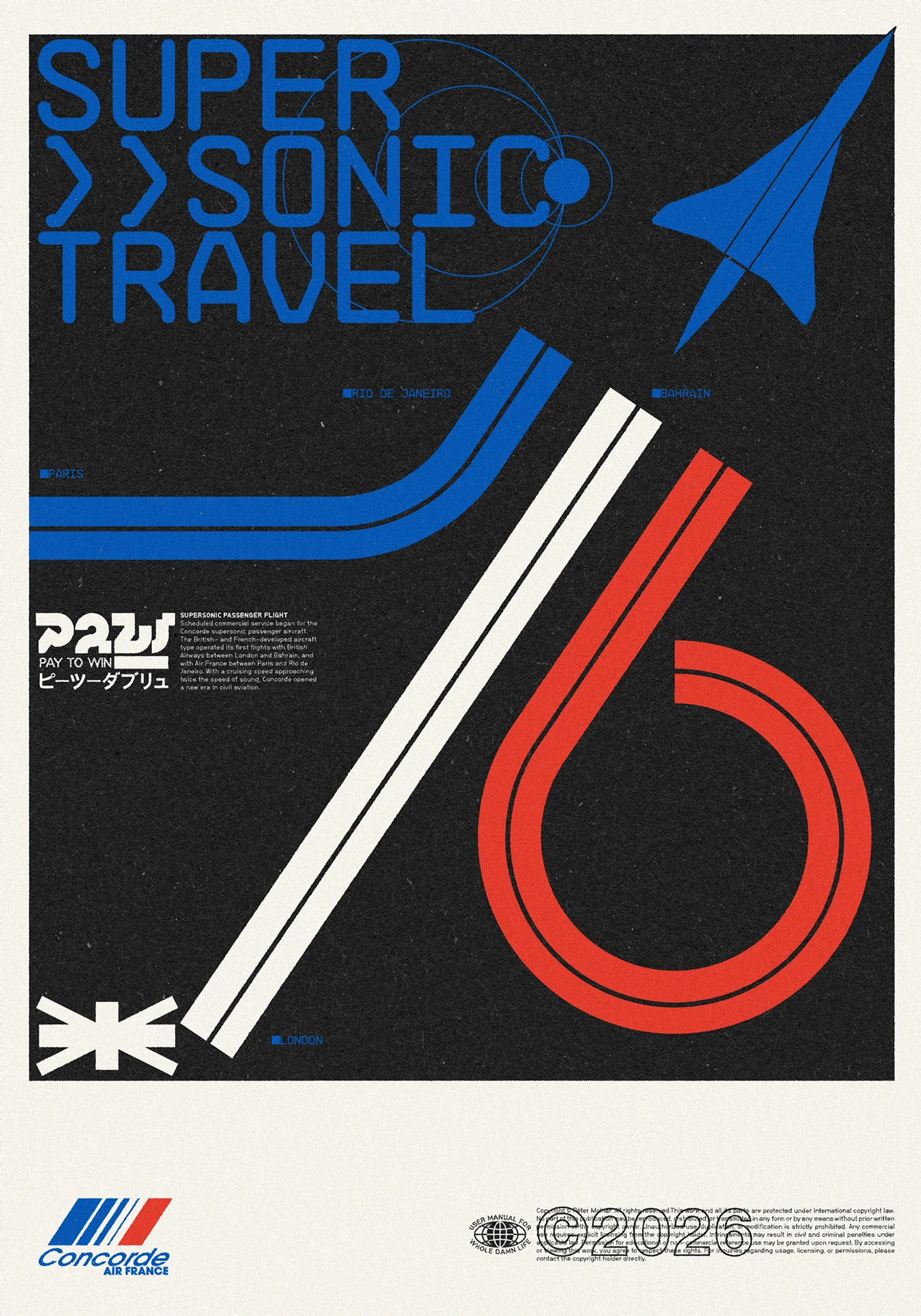 1976 (2026) posters concept Concorde supersonic travel graphic poster