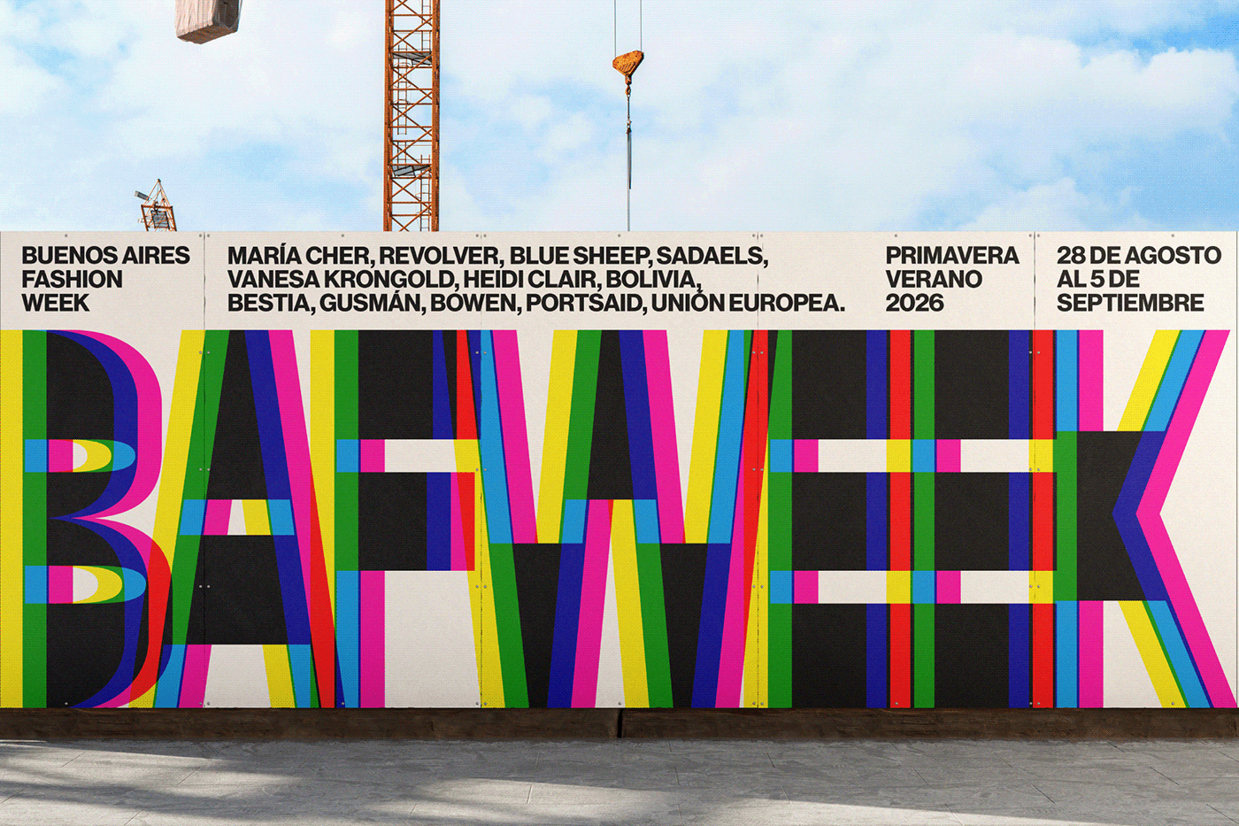 BAFWEEK SS26 branding hero graphic mockup