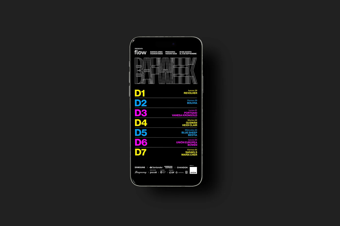 BAFWEEK SS26 branding design asset detail 2