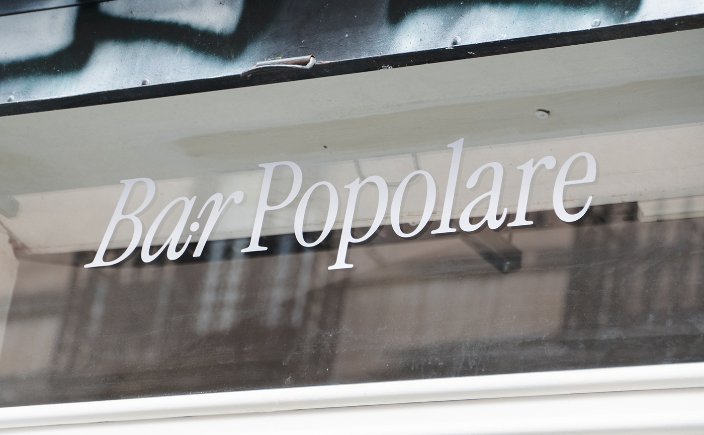 Bar Popolare branding hero graphic mockup