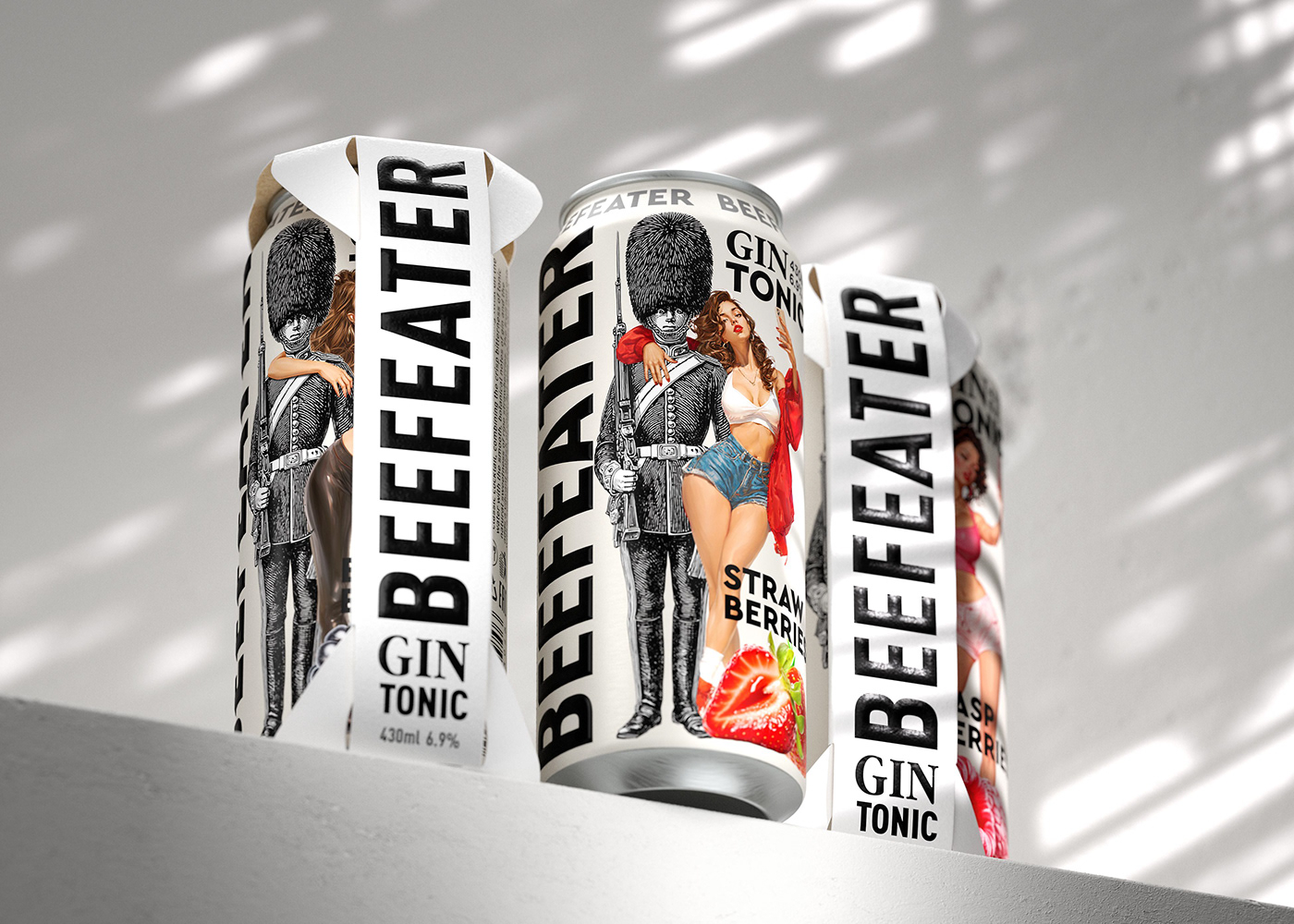 Beefeater branding hero bottle design mockup