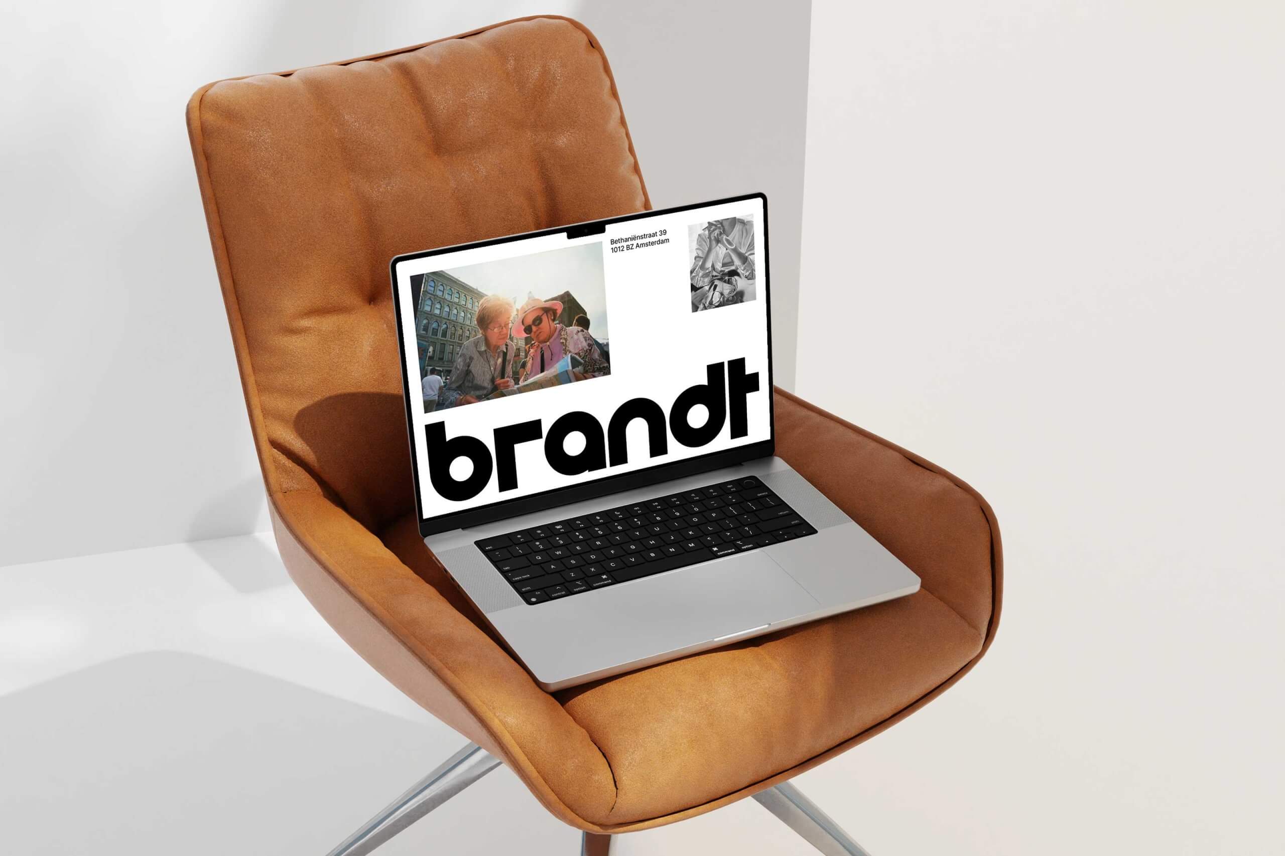 Brandt Gallery website by Bureau Brandt shown on a laptop with the new wordmark