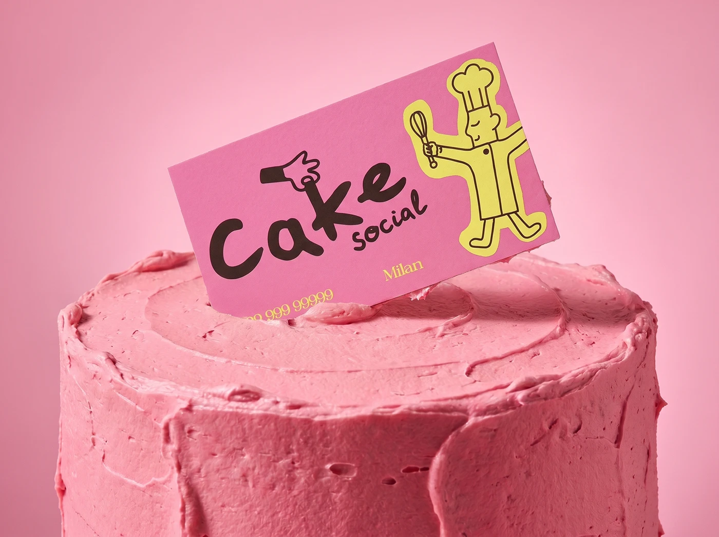 Cake Social bakery branding merchandise layout design