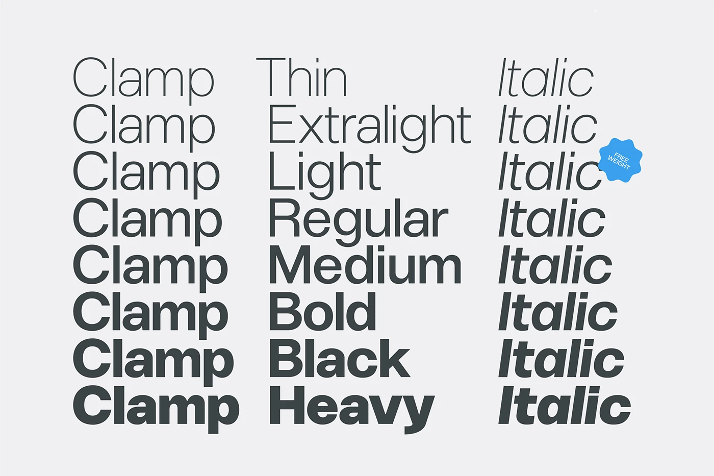 Clamp Font Family display typography hero poster mockup