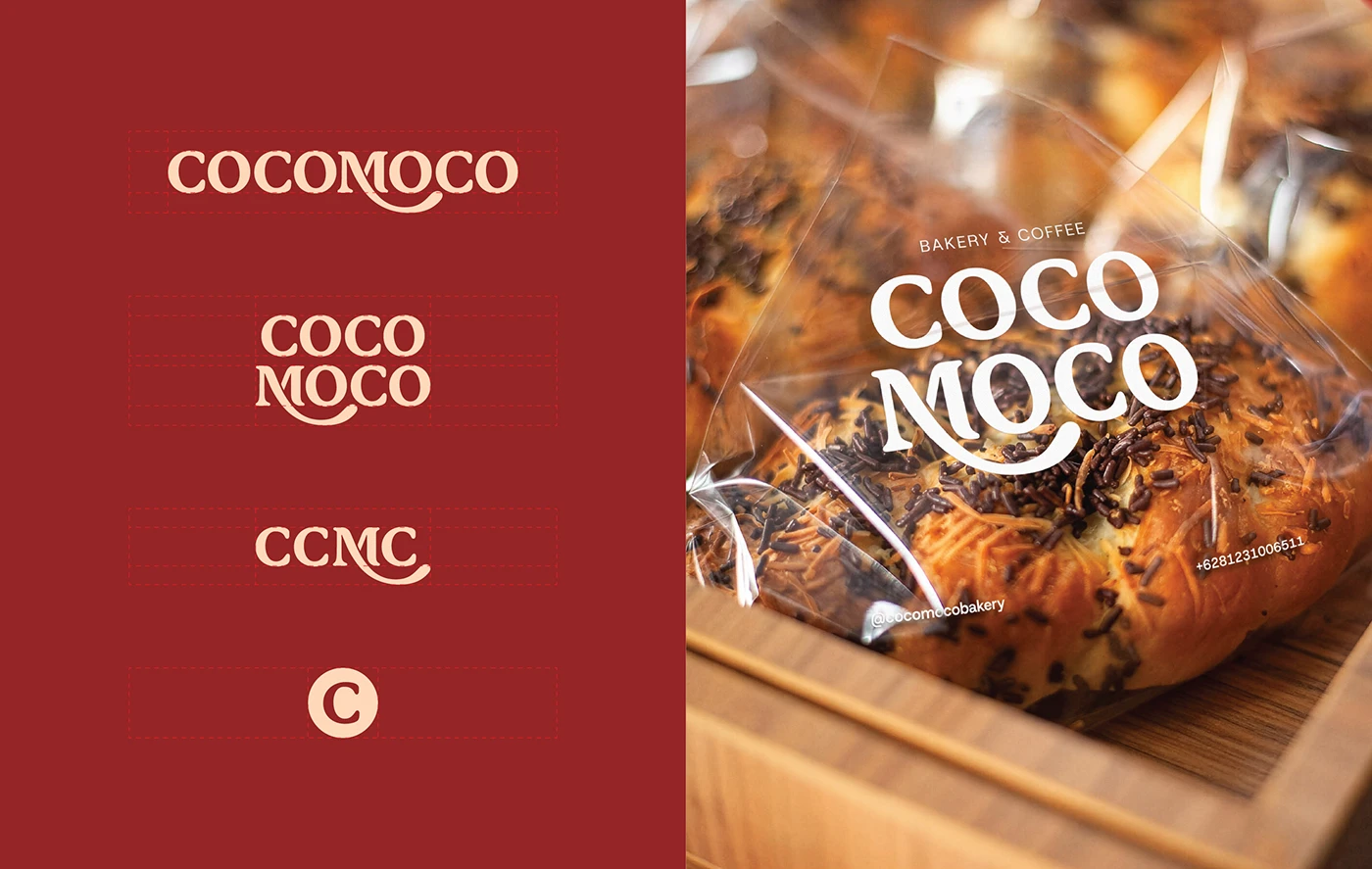 Cocomoco hero bakery packaging mockup branding