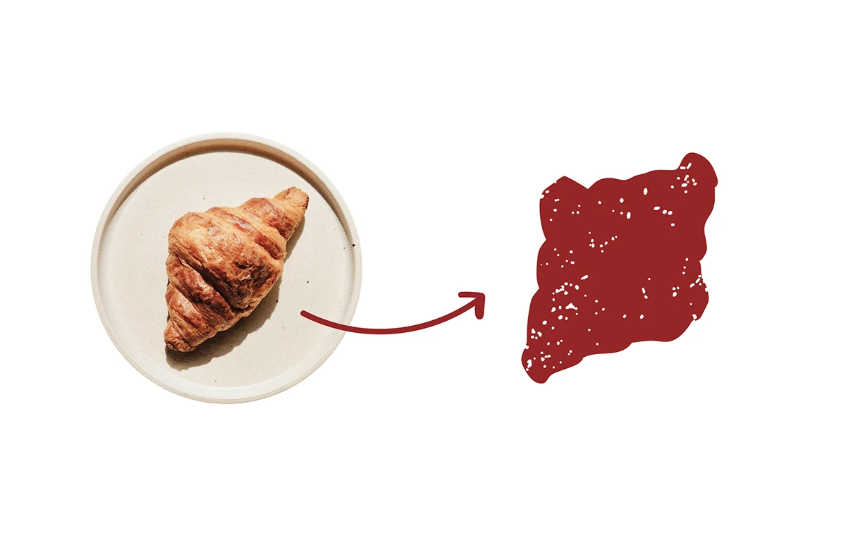 Cocomoco croissant stamp icon design details branding