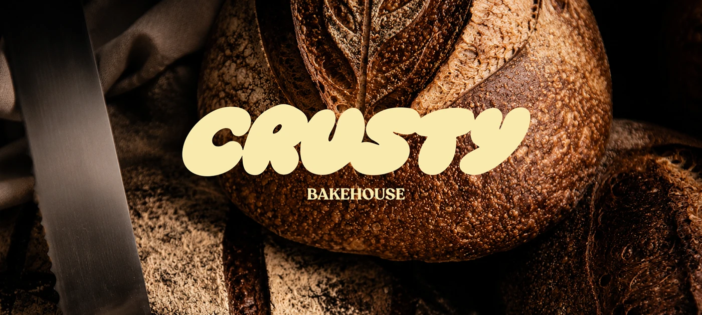 Crusty branding hero layout mockup