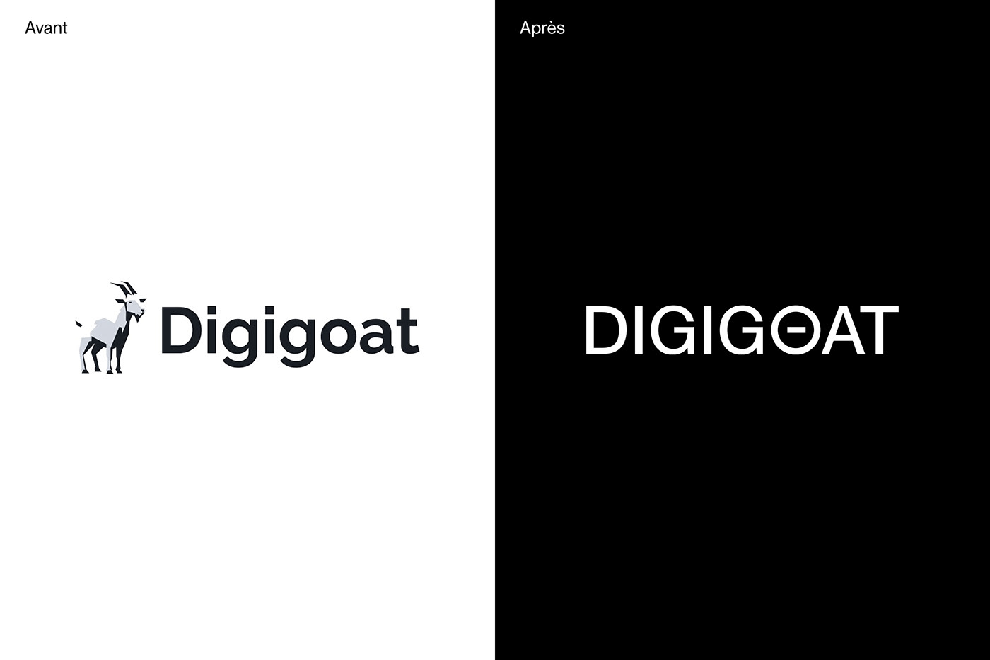 Digigoat branding logo redesign before and after comparison