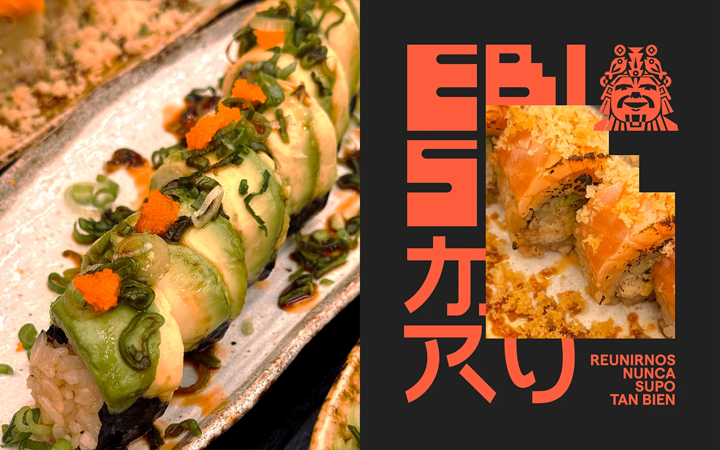 Ebisumaru Sushi branding mobile app UI mockup