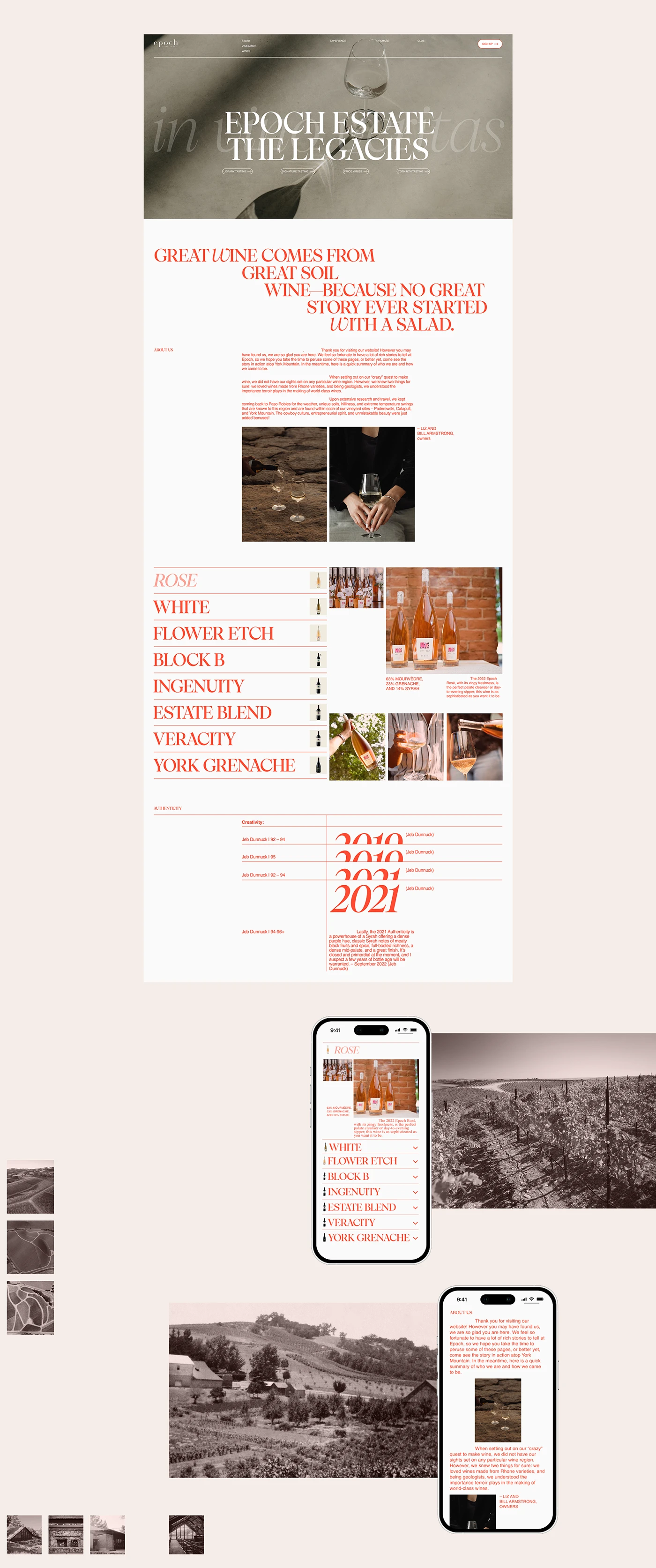 EPOCH WINE branding stationary visual details