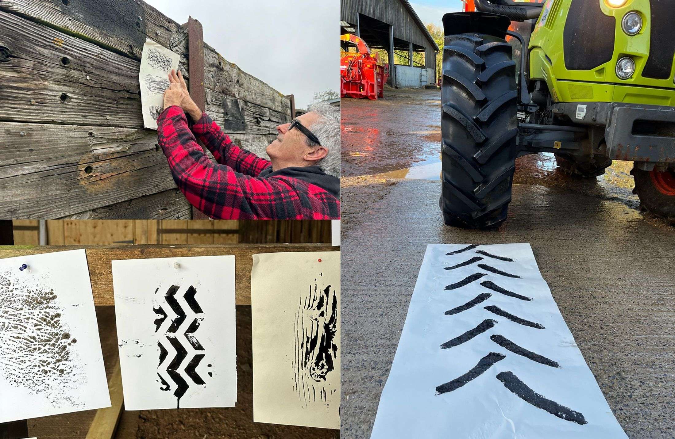 Making the brand on the farm: fence-post rubbings and a tractor-wheel print