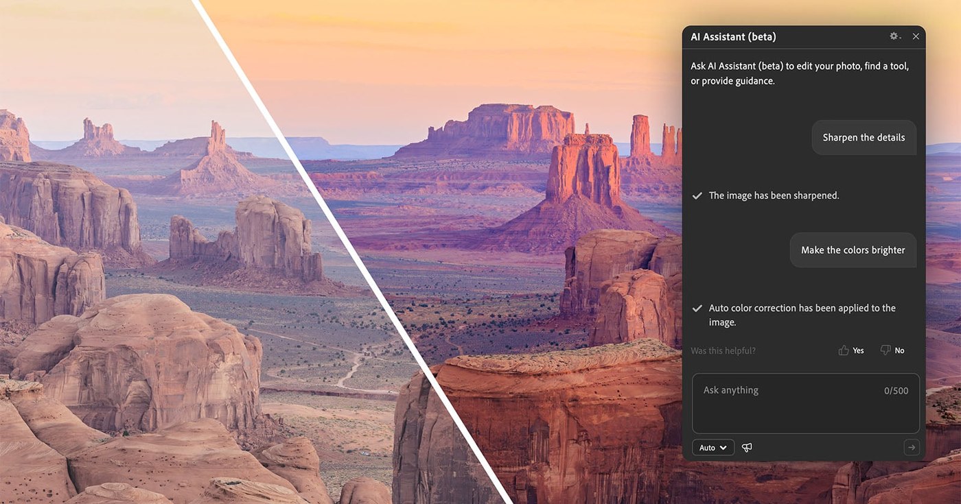 Photoshop Elements 2027 conversational AI Assistant guiding step-by-step image editing