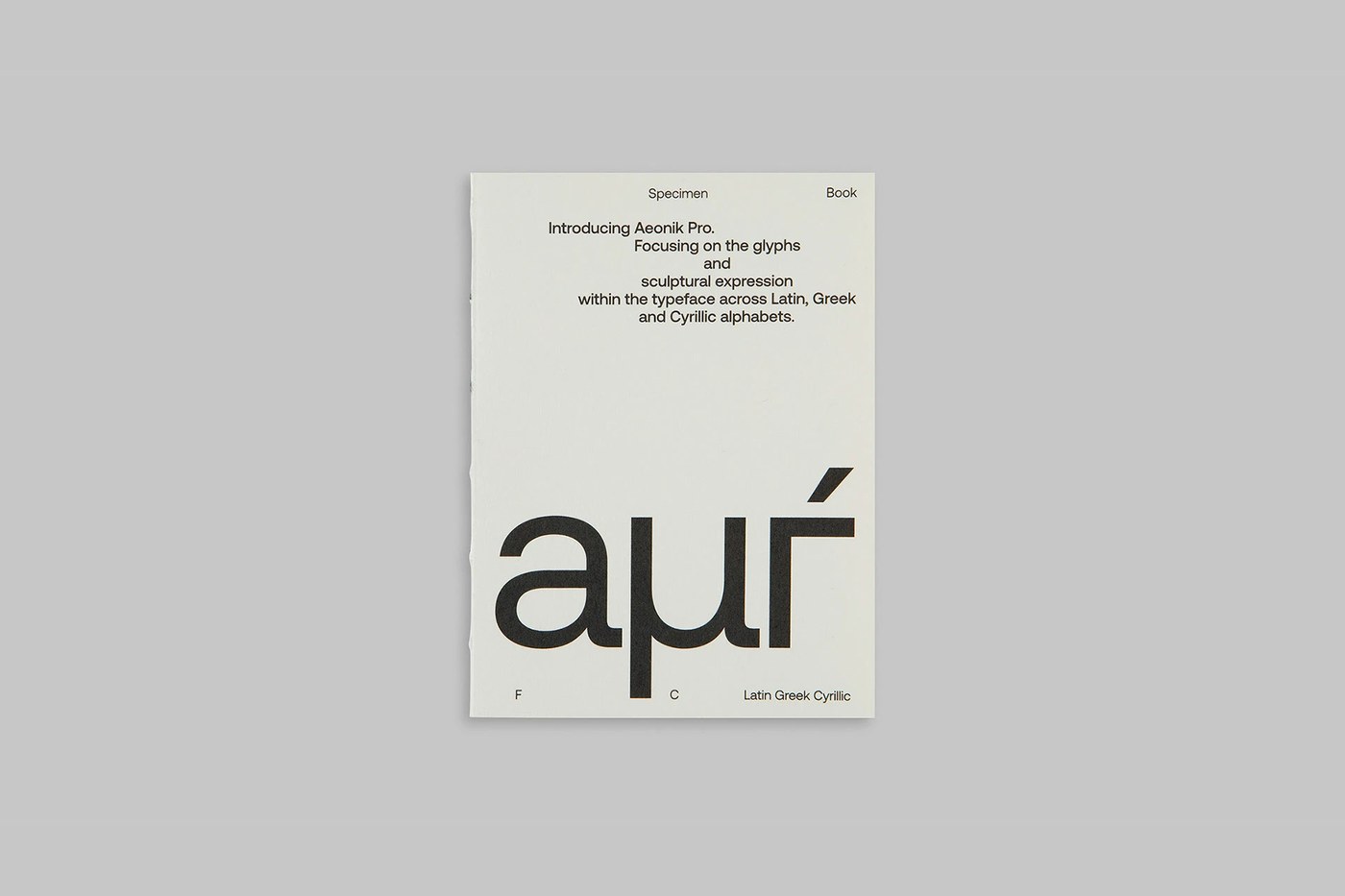 Minimal grid alignment showcased in the aeonik pro sans-serif variable font specimen spreads