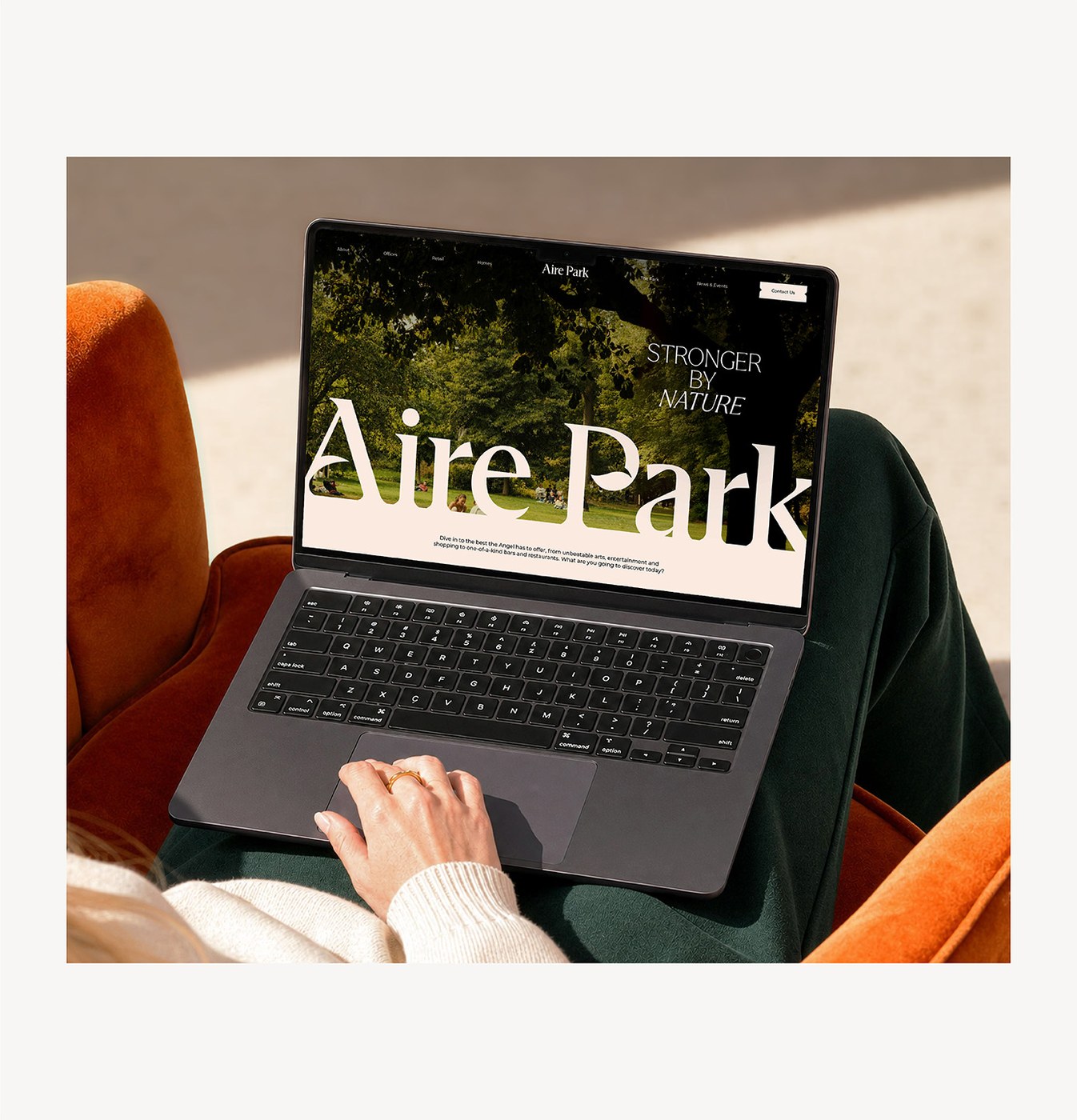 Aire Park brand identity design custom tote bags and merchandise