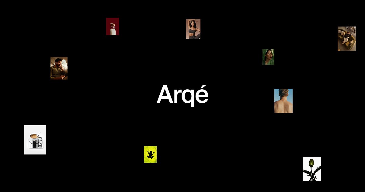 Arqé motion design platform visual branding mark and typography