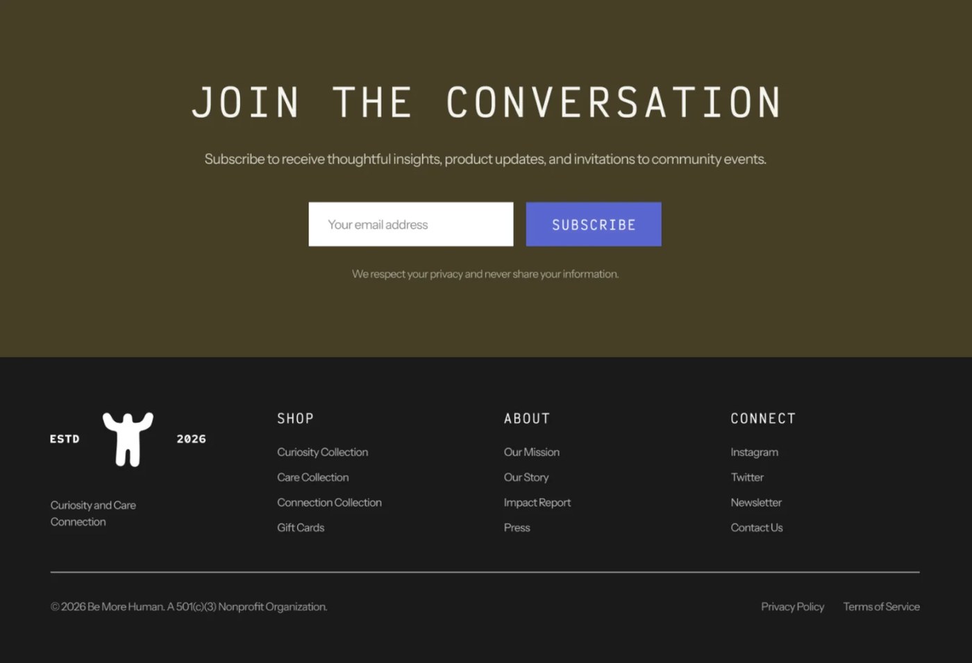 Be More Human apparel brand identity collateral system overview by Defy