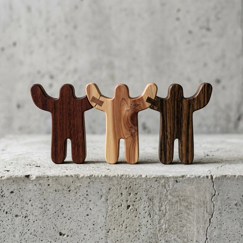 Be More Human apparel brand identity retail display wood textures by Defy