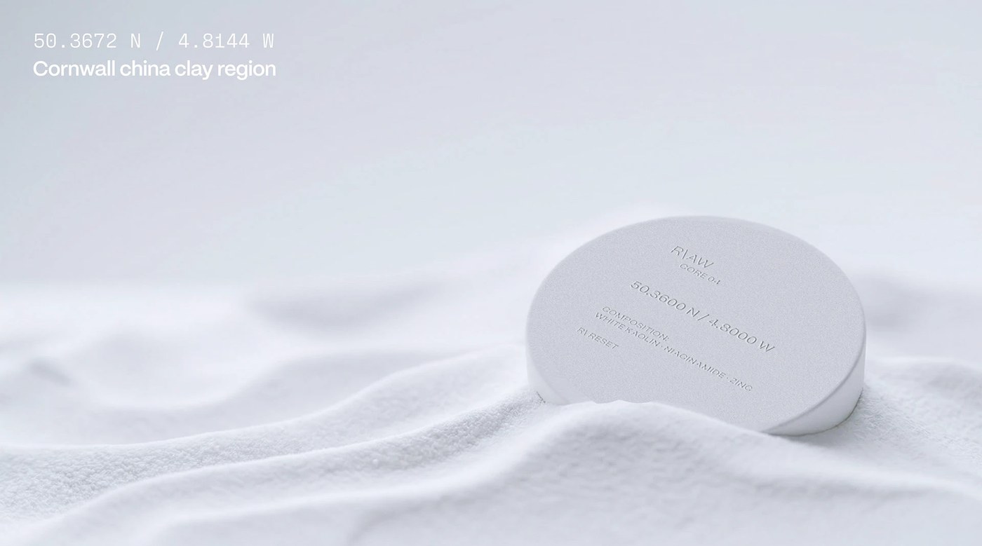 RAW Skincare packaging container close up view by Kat Bres