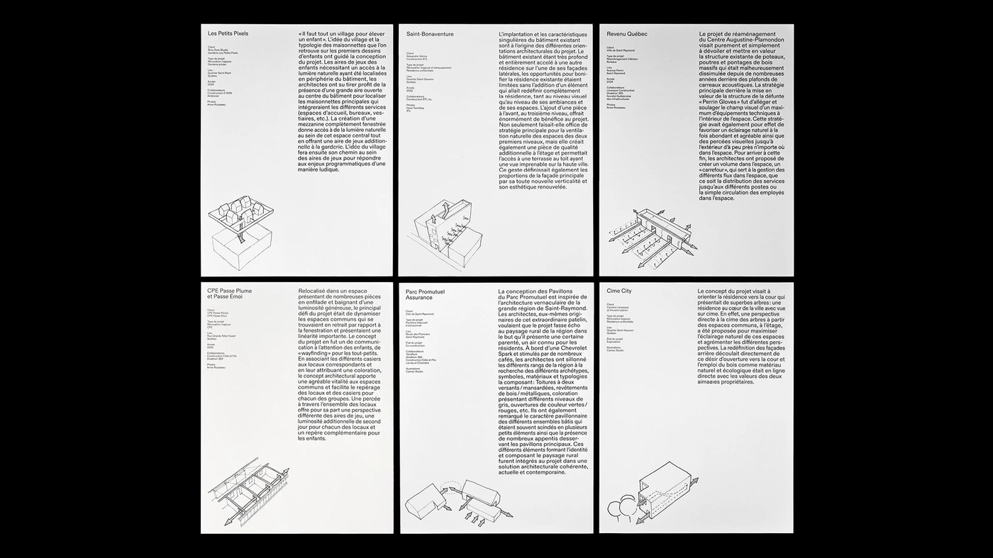 CAMEO brand identity architectural grid system detail