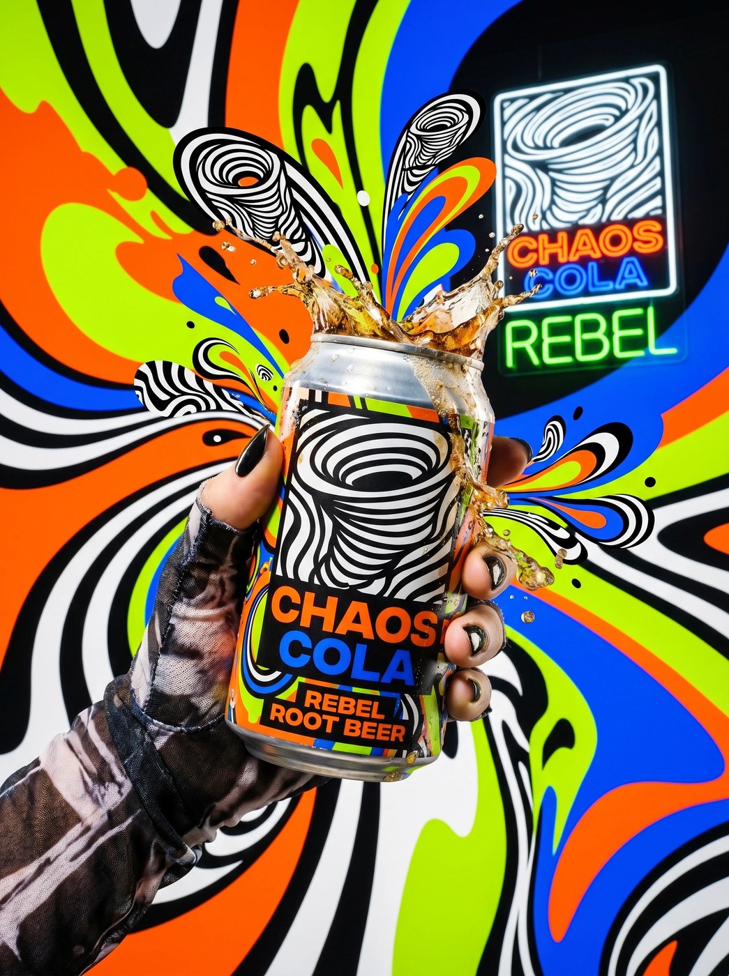 Underground comic mascot illustrations and packaging design typography