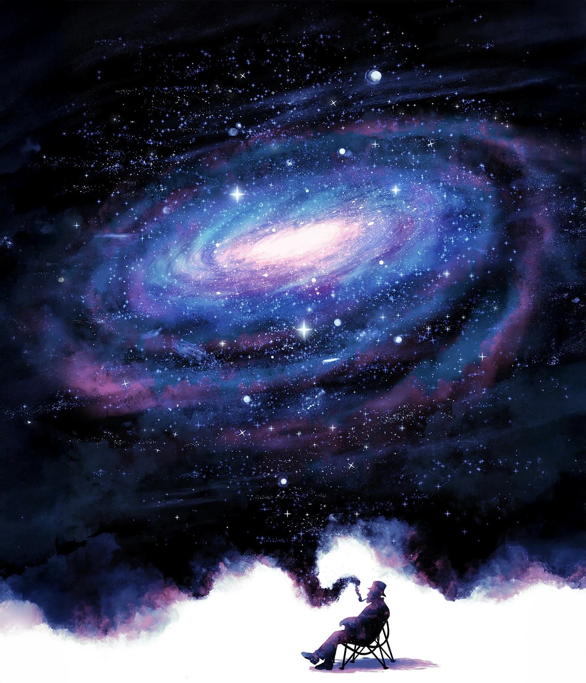 Negative space illustration depicting conceptual outdoor scene