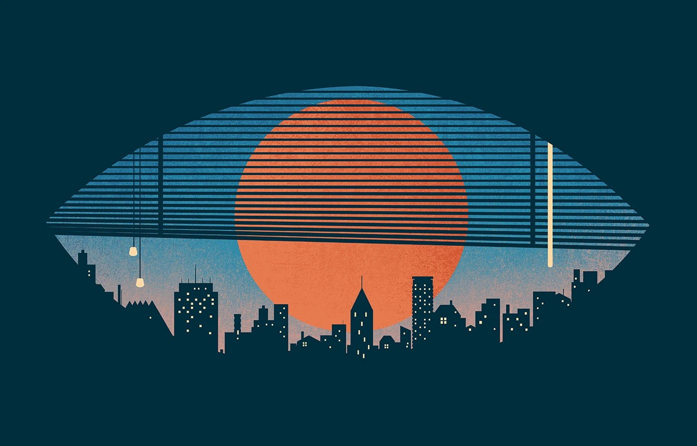 Negative space illustration skyscraper vector poster