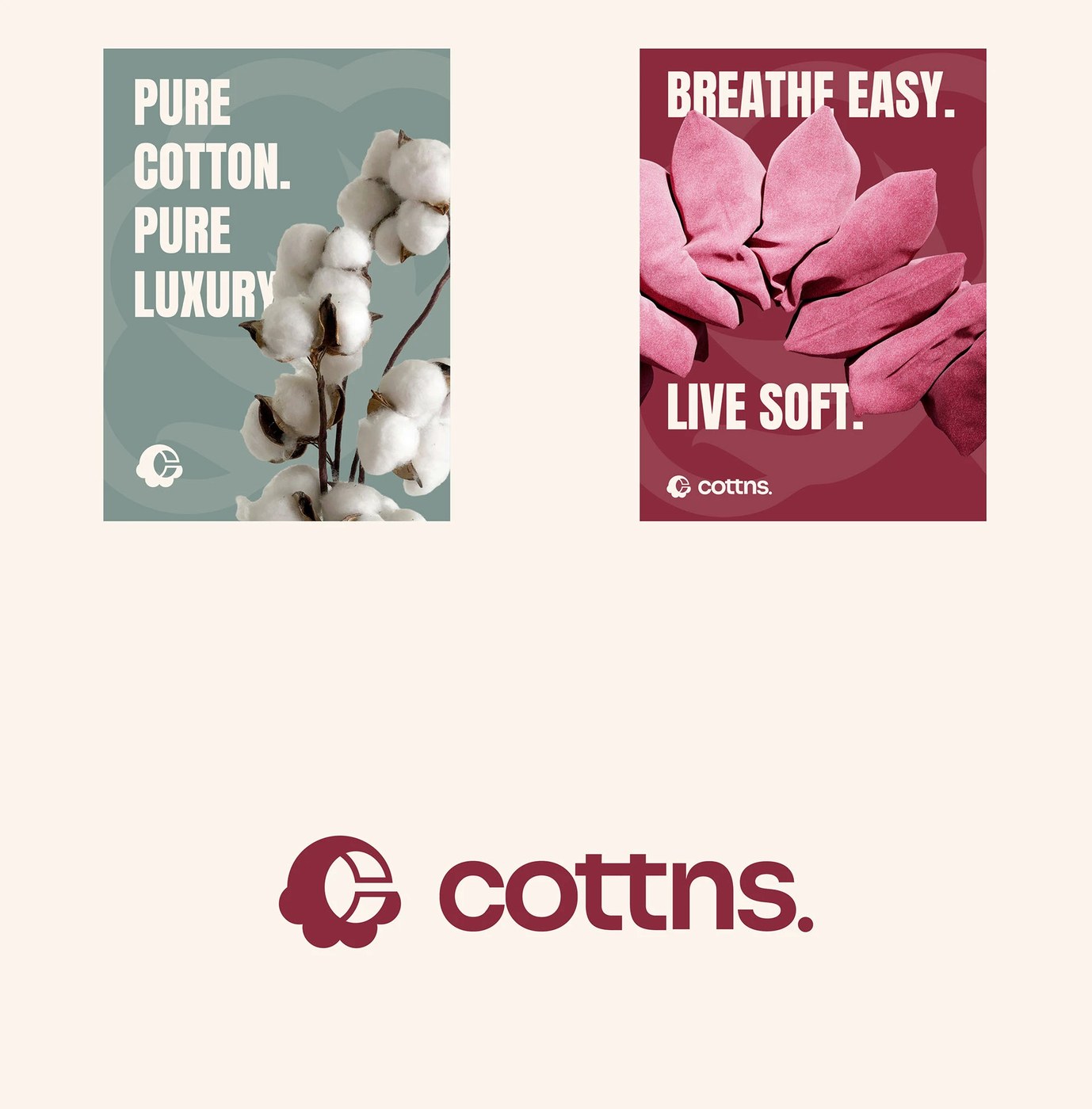 Cottn Visual Identity composition detail — brand identity design by Joshua Oladele
