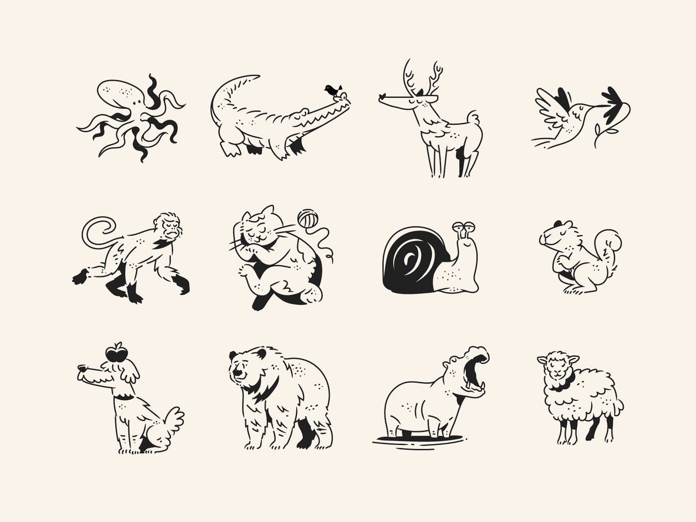 drawink animals illustrations getillustrations showing sheep and wolf