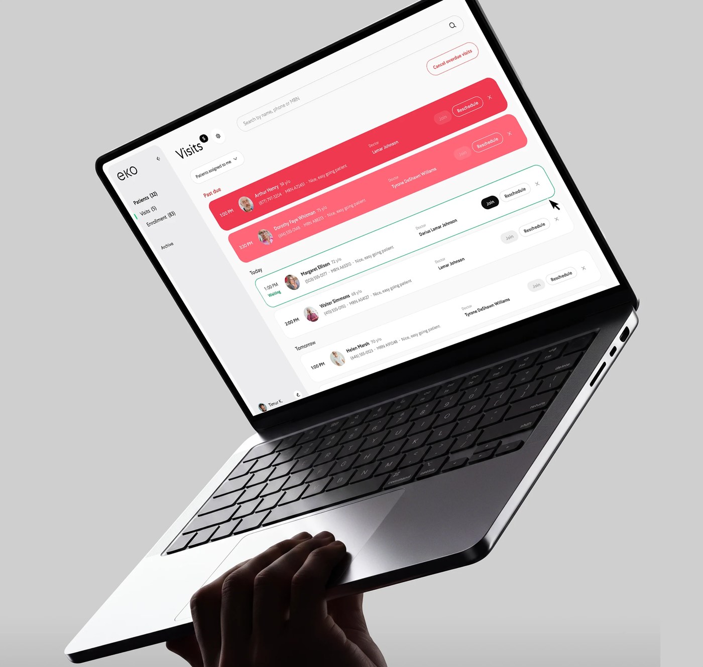 Eko Health web portal display for physician review — ui/ux design by Humbleteam