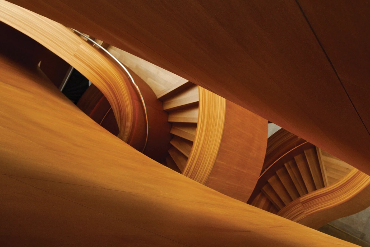 Spiral architectural staircase photography — branding design by Underline Studio