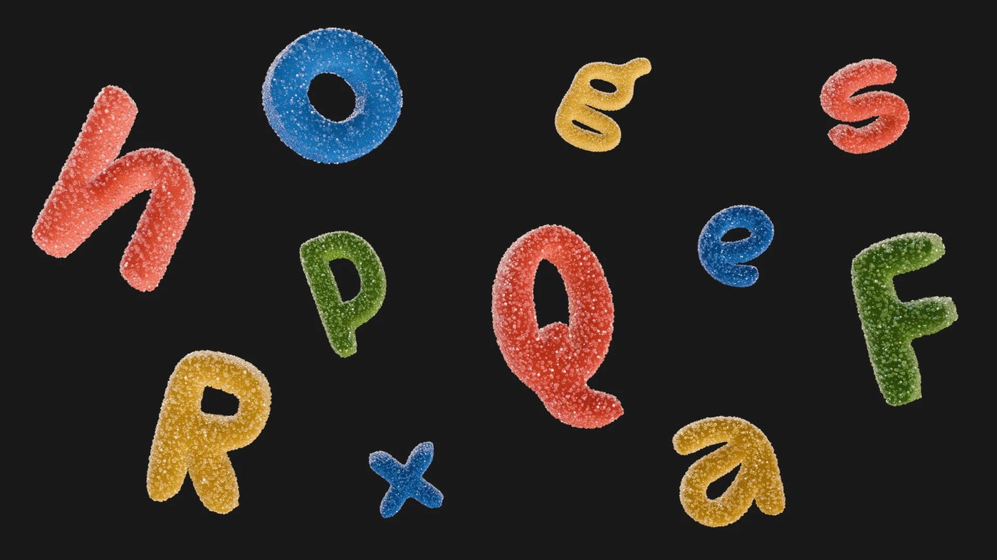 ESH Typeface typography character details with lively curves