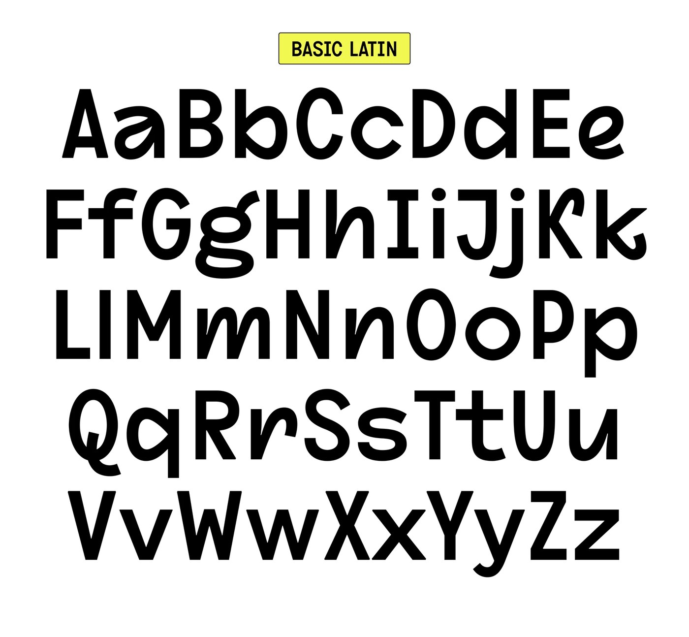 bold display typography letters in black and white poster layout