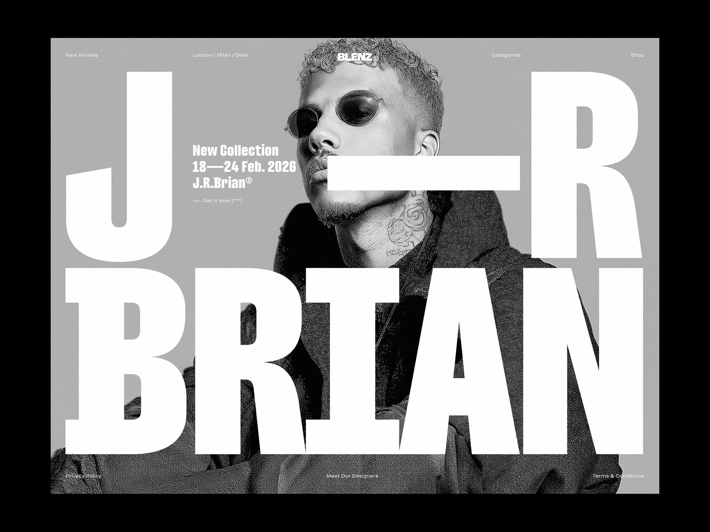 Cinematic movie poster with portrait and condensed typography design by Rajesh Rajput