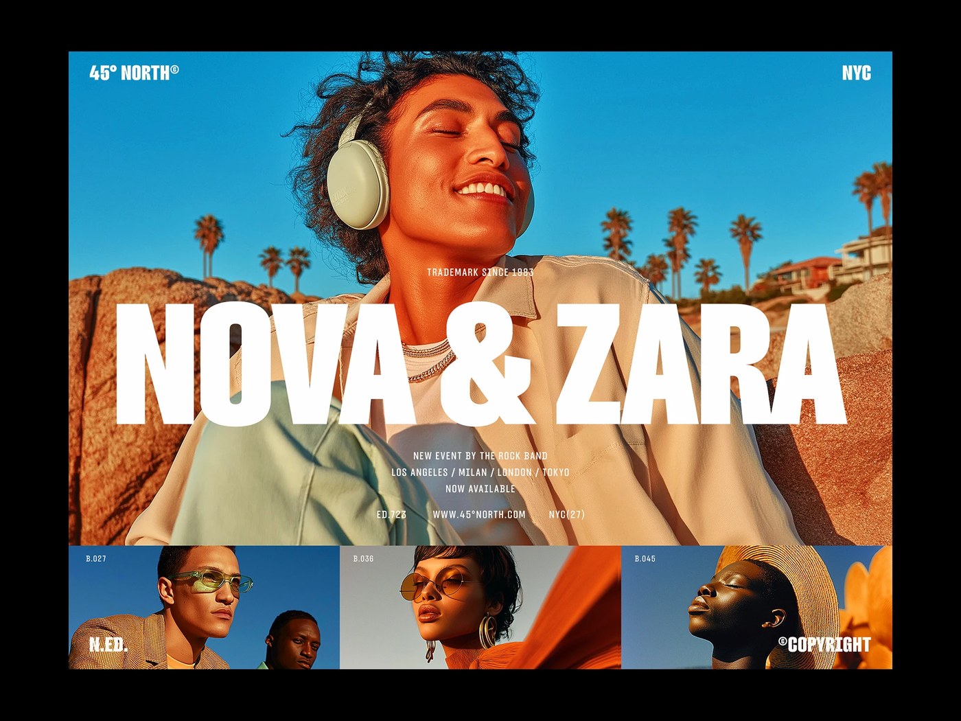 Dramatic film titling poster showcasing condensed typography design and portrait imagery