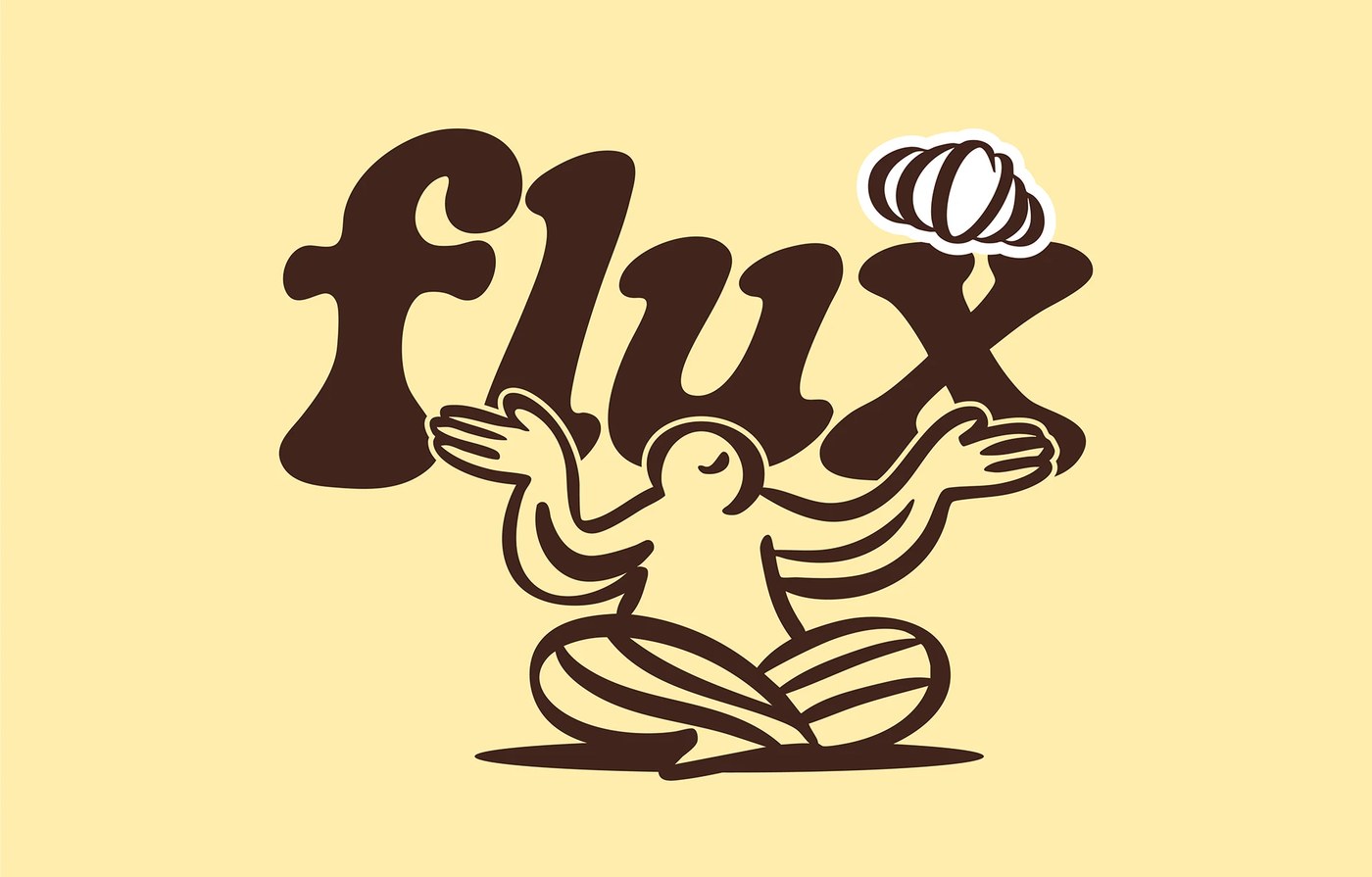 FLUX COFFEE brand identity bean mascot character illustration