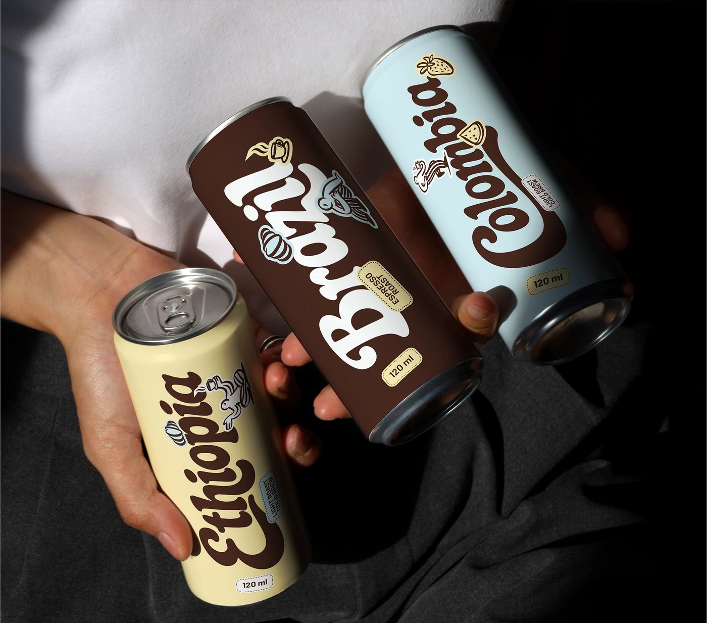 FLUX COFFEE brand identity glass bottle packaging design