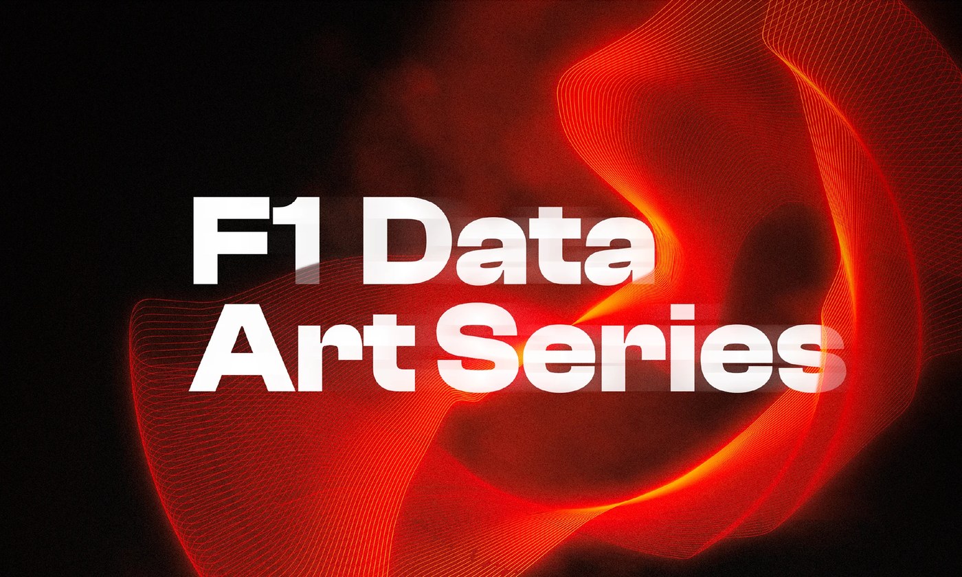 Formula 1 poster showcasing yellow telemetry paths on a dark field — data visualization art design poster series by Nicolas Penco