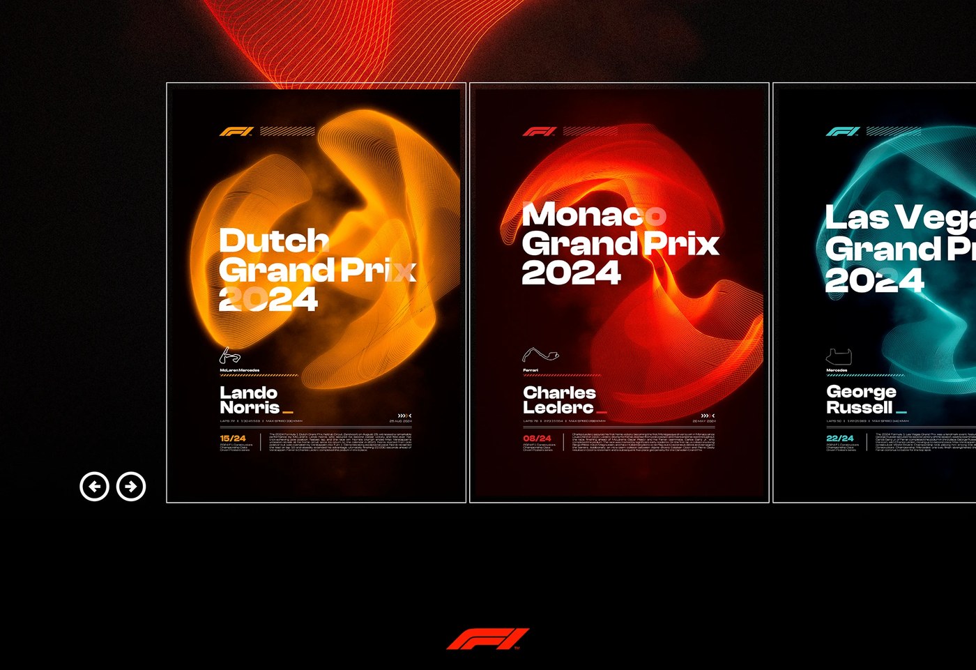 Formula 1 poster detail with red speed lines and layout metrics — data visualization art design poster series by Nicolas Penco