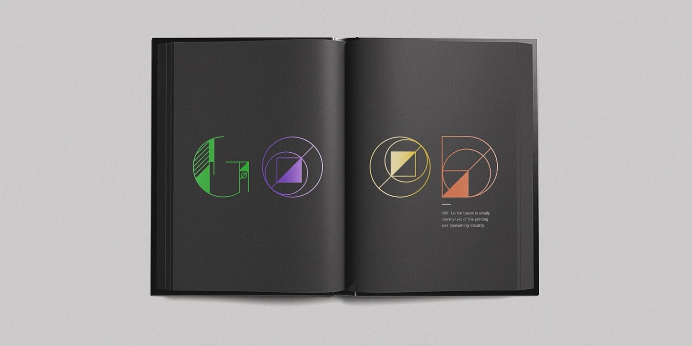 Typography design layout of GEOM Display Typeface.