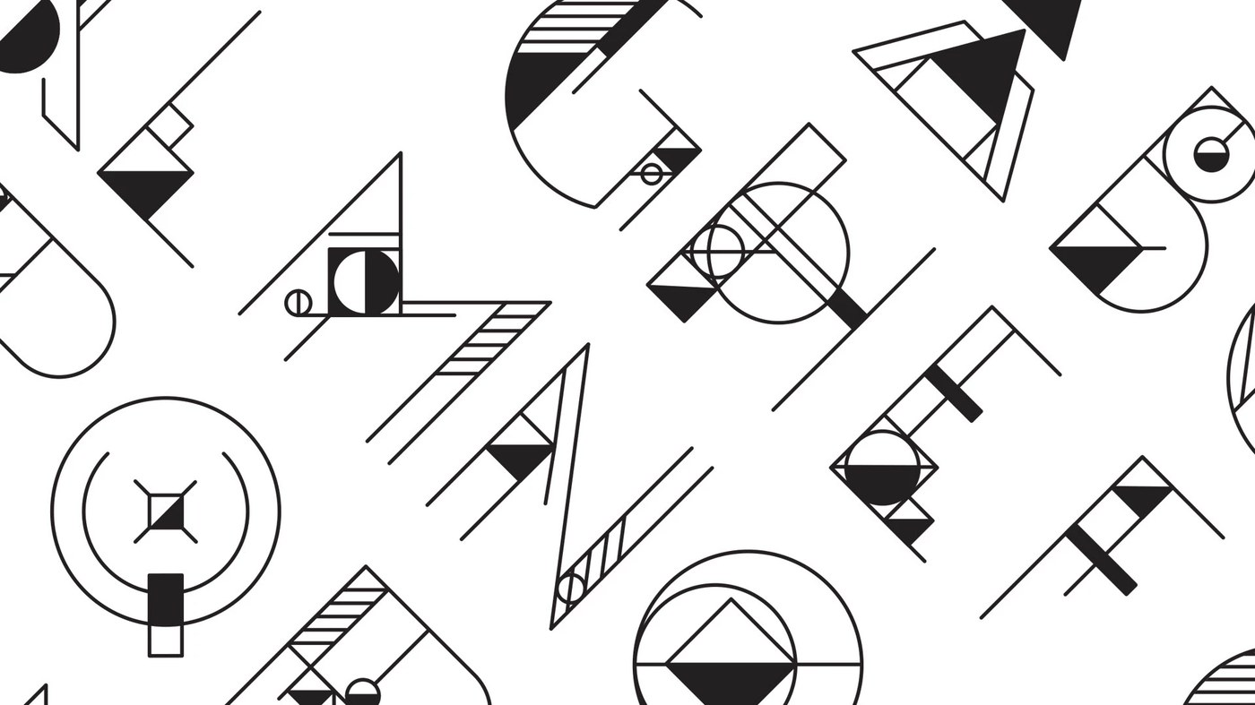 Character set and glyph structures in GEOM typography design.