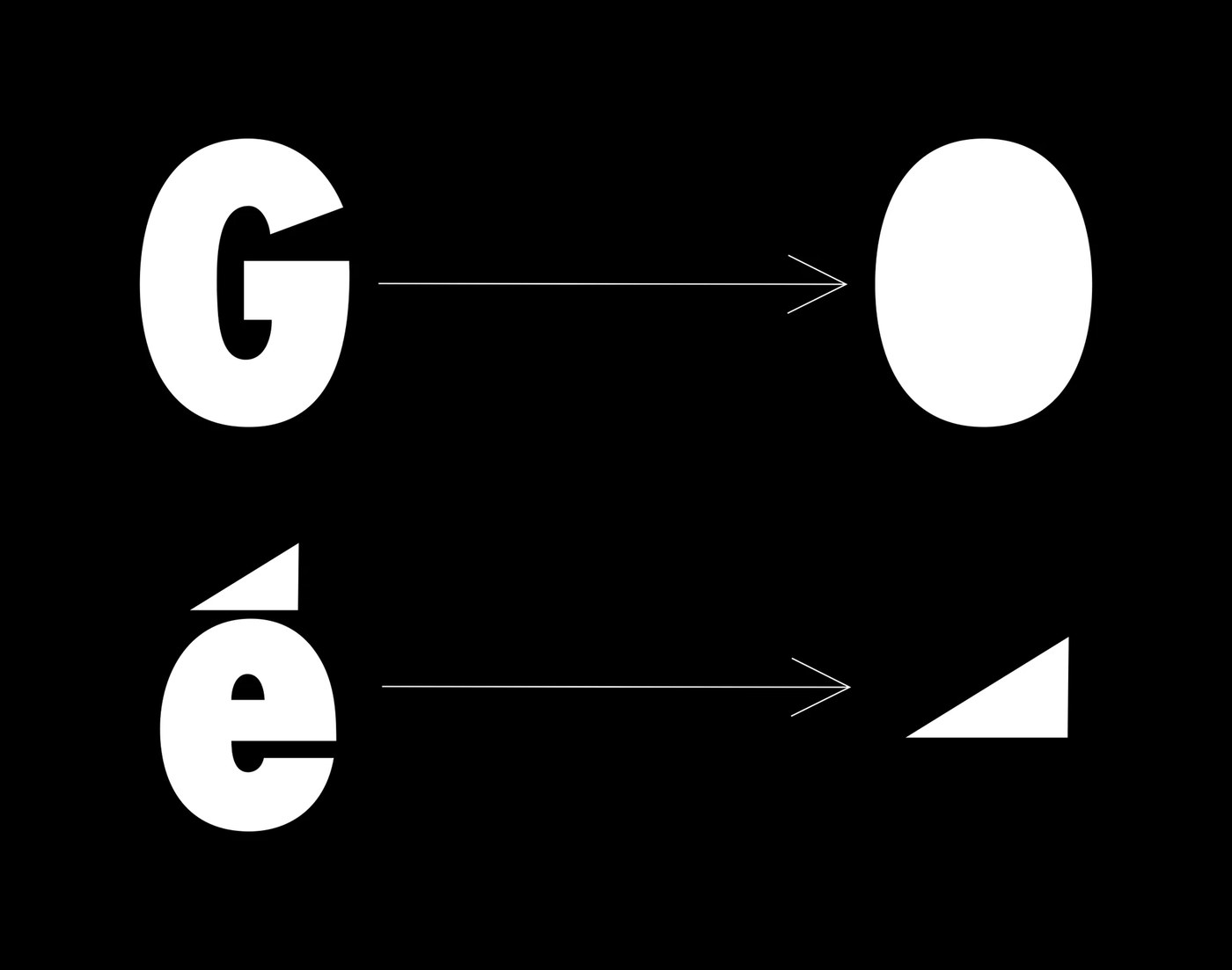 geometric abstraction diagram deriving oval and triangle from the Glénat logo