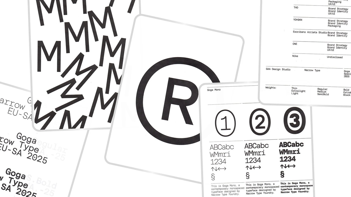 goga mono monospaced typeface specimen typography narrow type visual layout