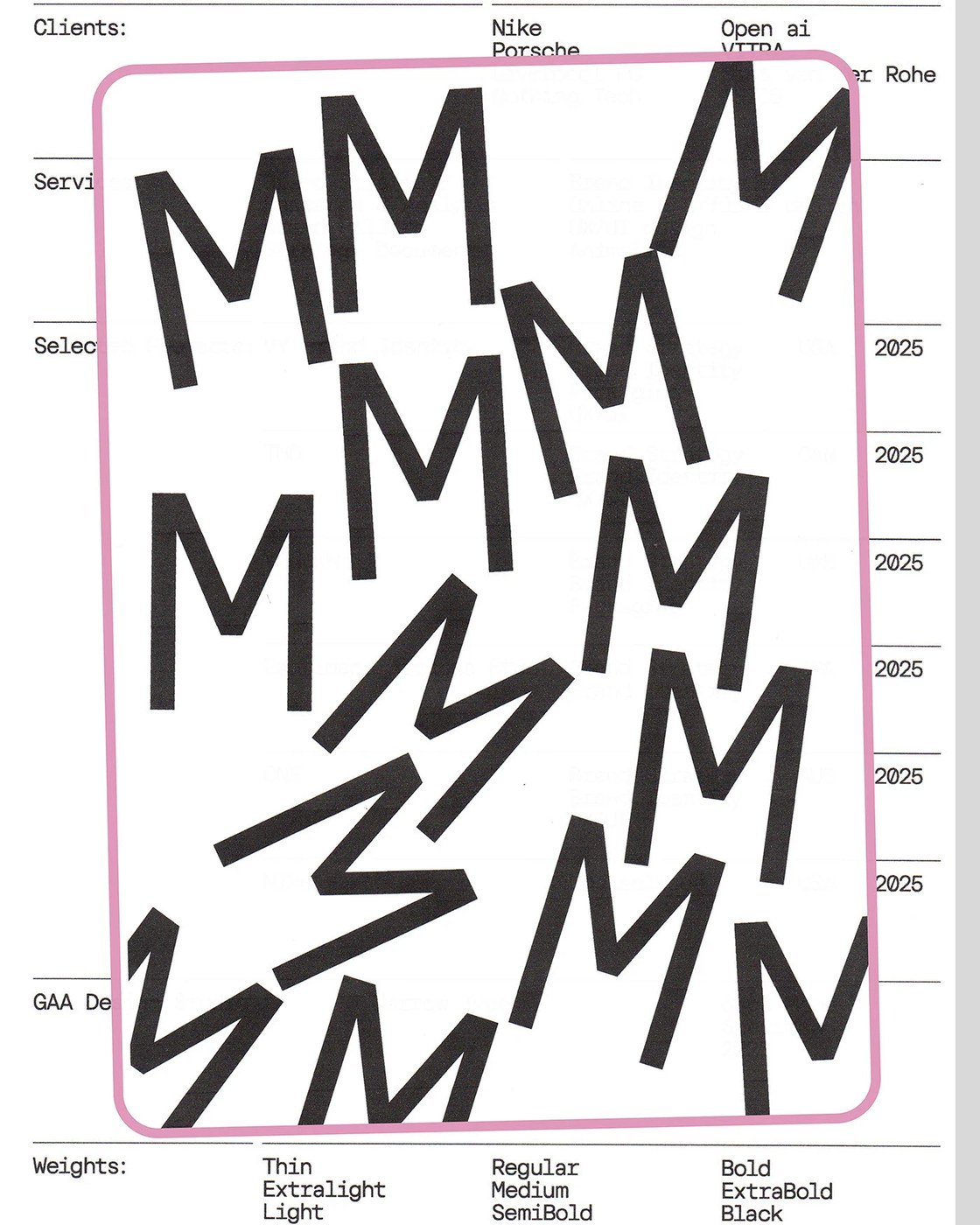 goga mono monospaced typeface specimen typography narrow type weight comparison
