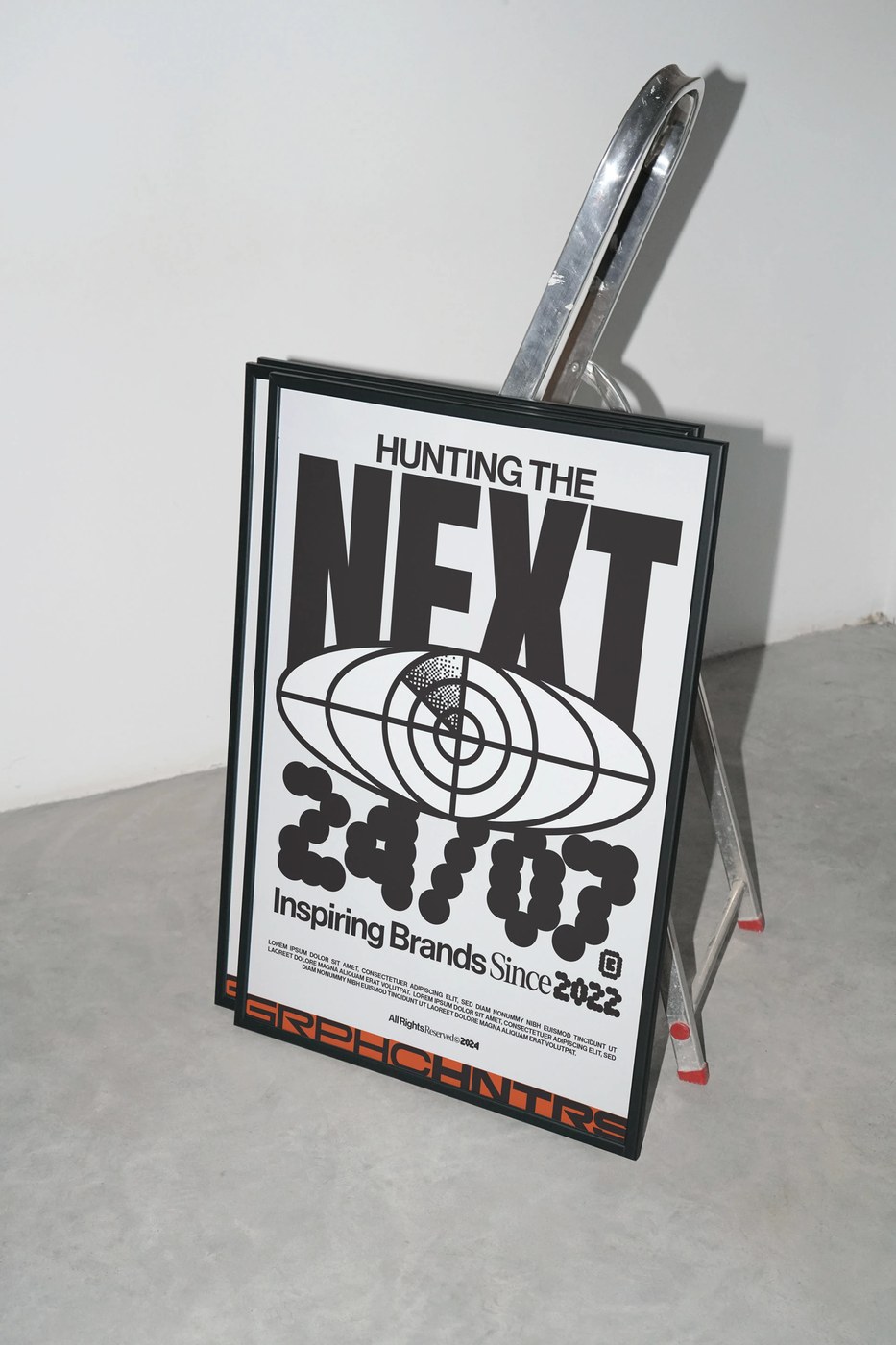Premium poster layout inside the office utilizing motion design branding
