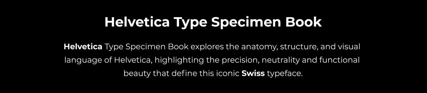 Helvetica type specimen book cover and grid layout — typography design by Nehir Köse